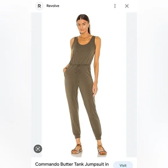Commando Butter Tank Lounge Jumpsuit in Basil - Picture 1 of 4